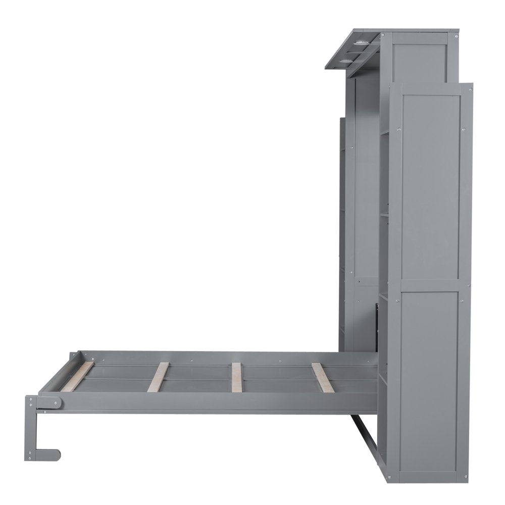 Gray Wood Queen Murphy Bed