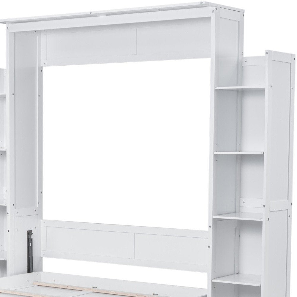 White Wood Queen Murphy Bed