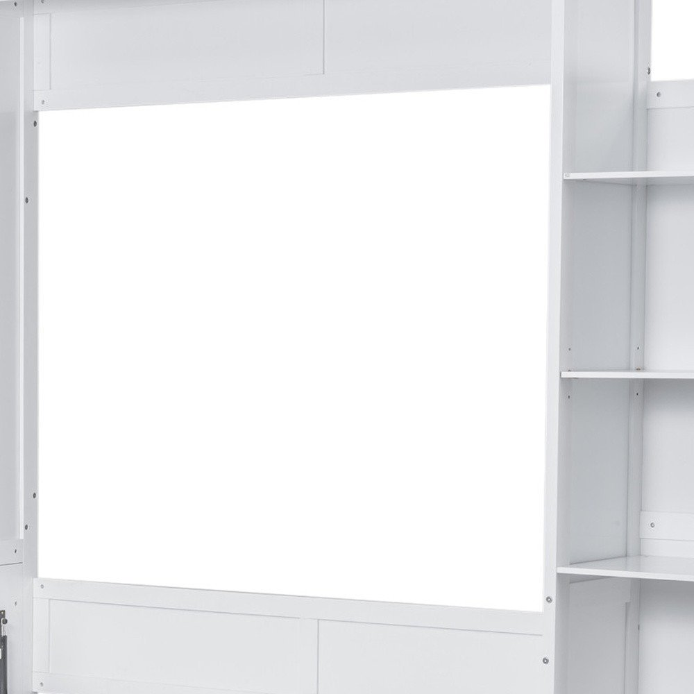 White Wood Queen Murphy Bed