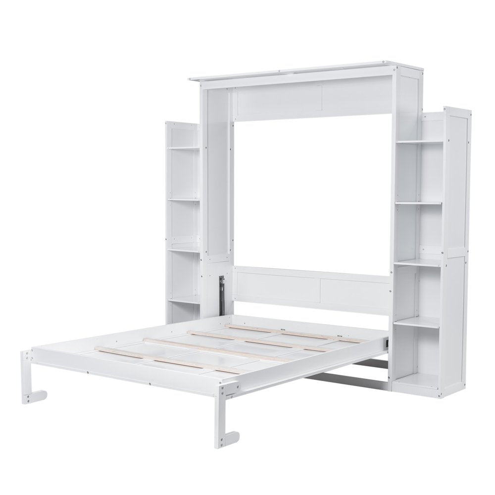 White Wood Queen Murphy Bed