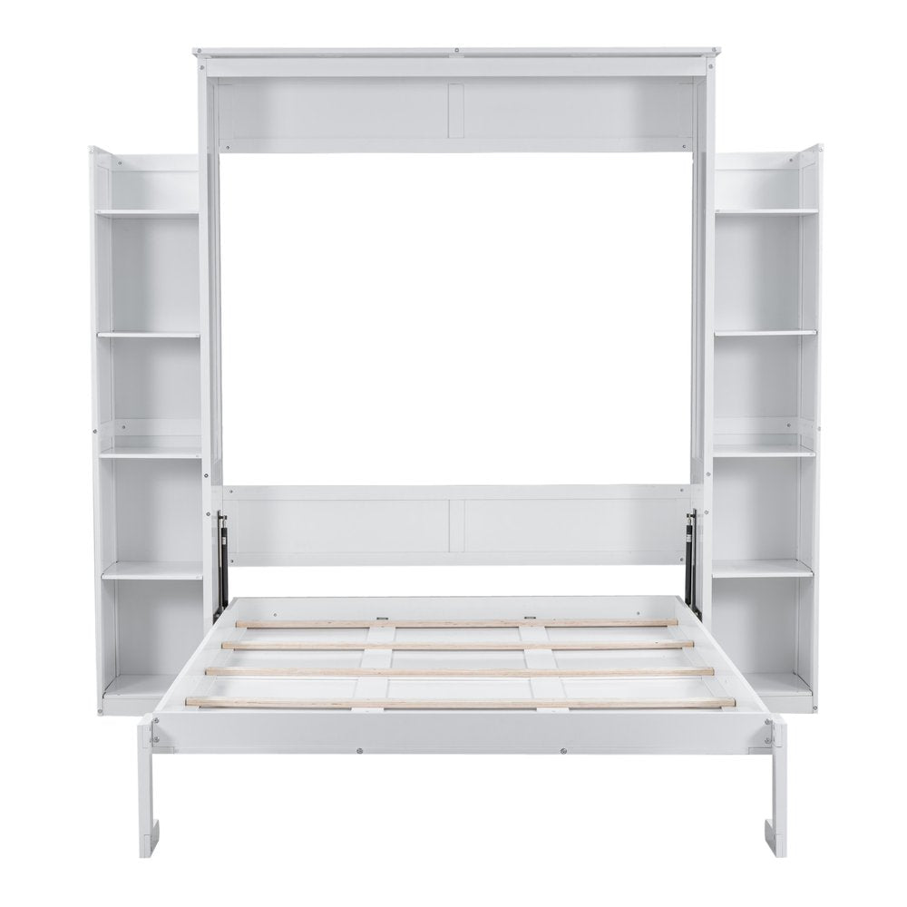 White Wood Queen Murphy Bed