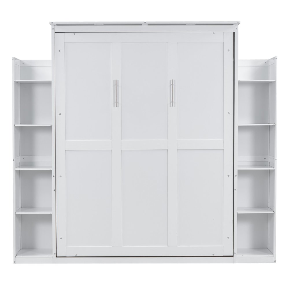 White Wood Queen Murphy Bed