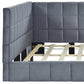 Gray Upholstered Full Bed Frame