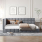 Gray Upholstered Full Bed Frame