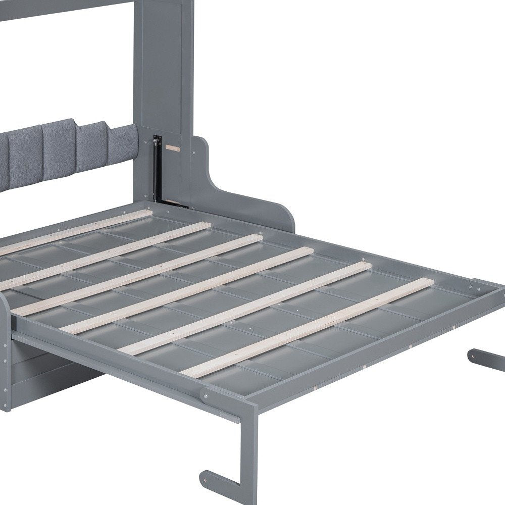 Gray Wood Queen Murphy Bed