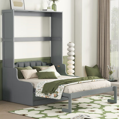 Gray Wood Queen Murphy Bed