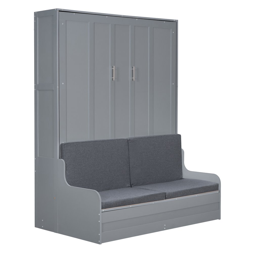 Gray Wood Queen Murphy Bed