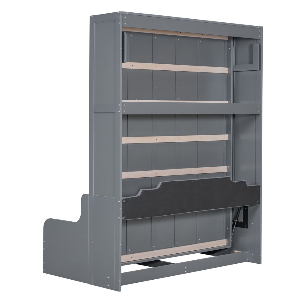 Gray Wood Queen Murphy Bed