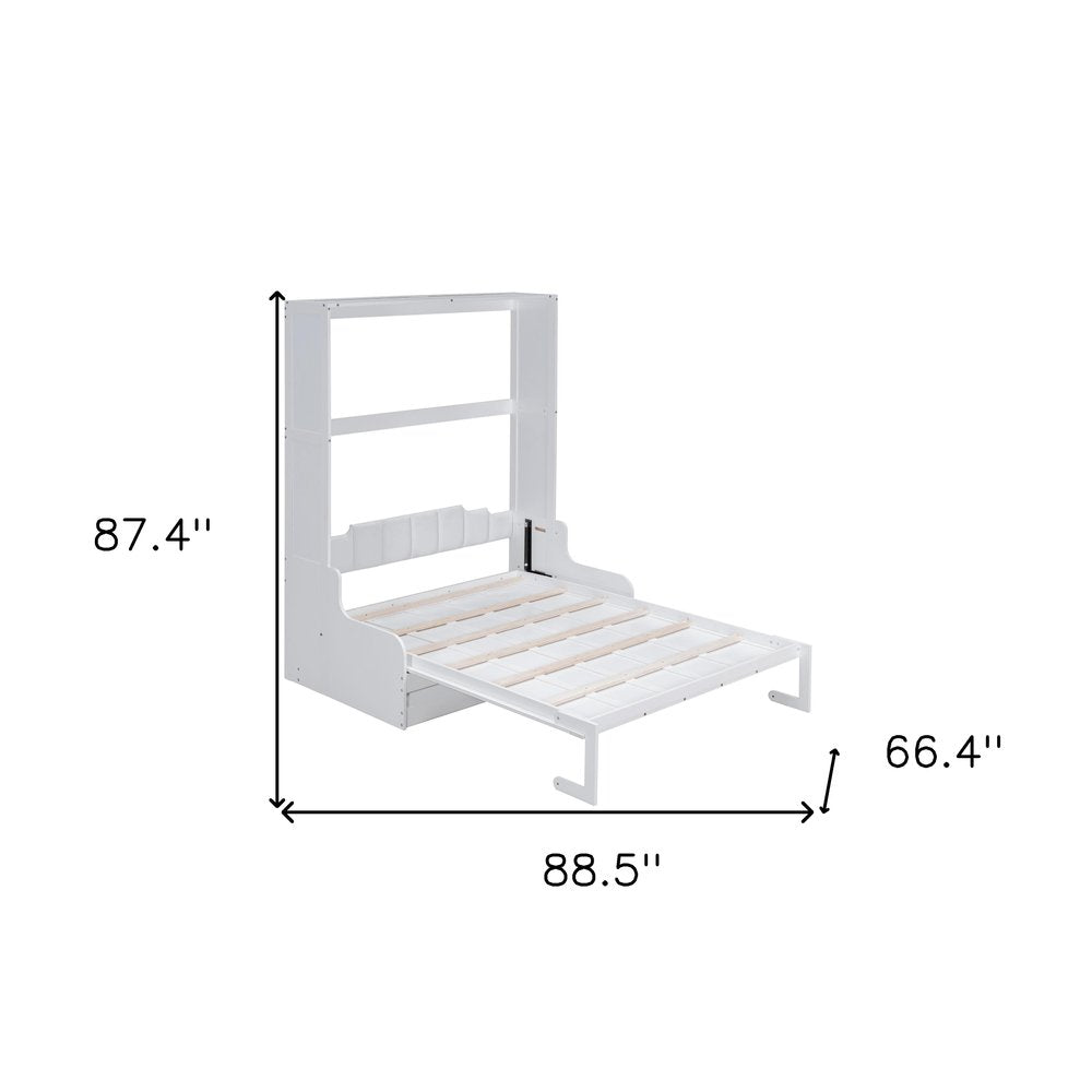 White Wood Queen Murphy Bed