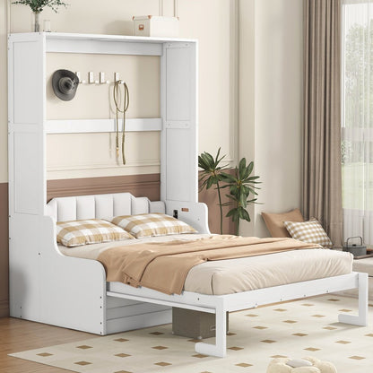 White Wood Queen Murphy Bed