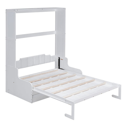 White Wood Queen Murphy Bed
