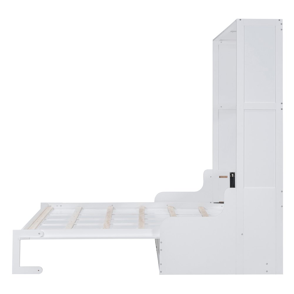 White Wood Queen Murphy Bed