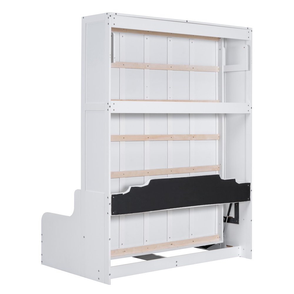 White Wood Queen Murphy Bed