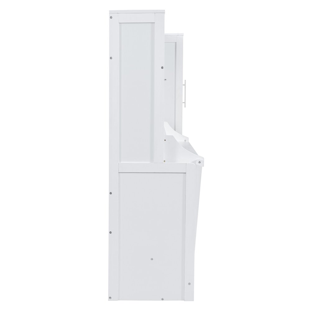 White Wood Full Murphy Bed