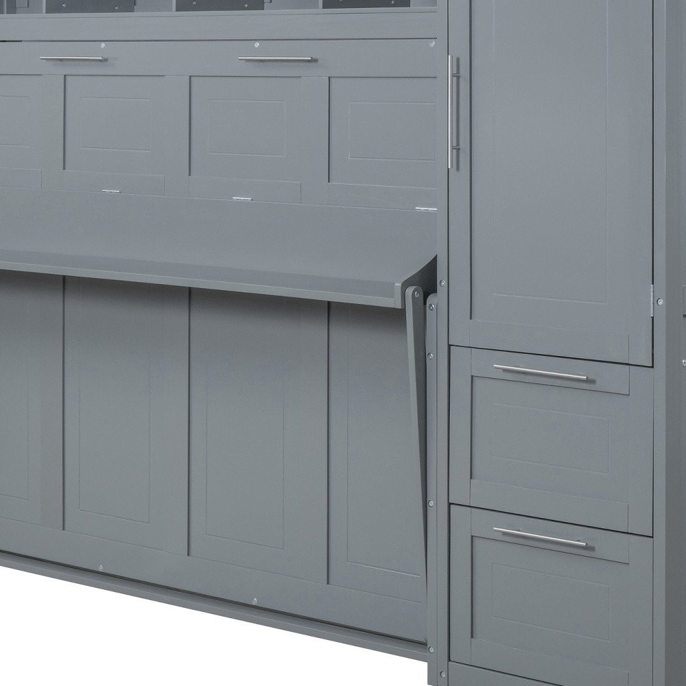 Gray Wood Queen Murphy Bed