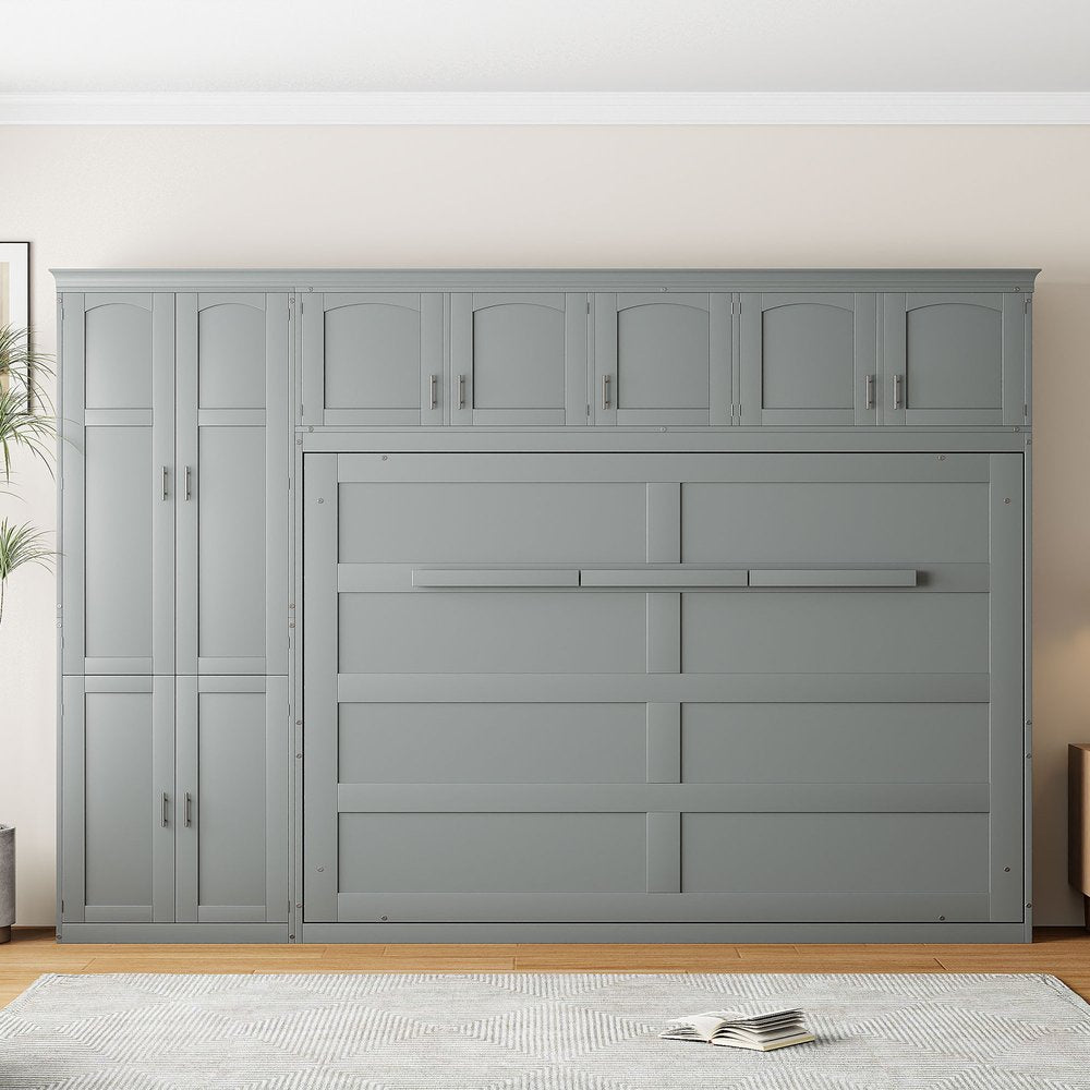 Gray Wood Queen Murphy Bed