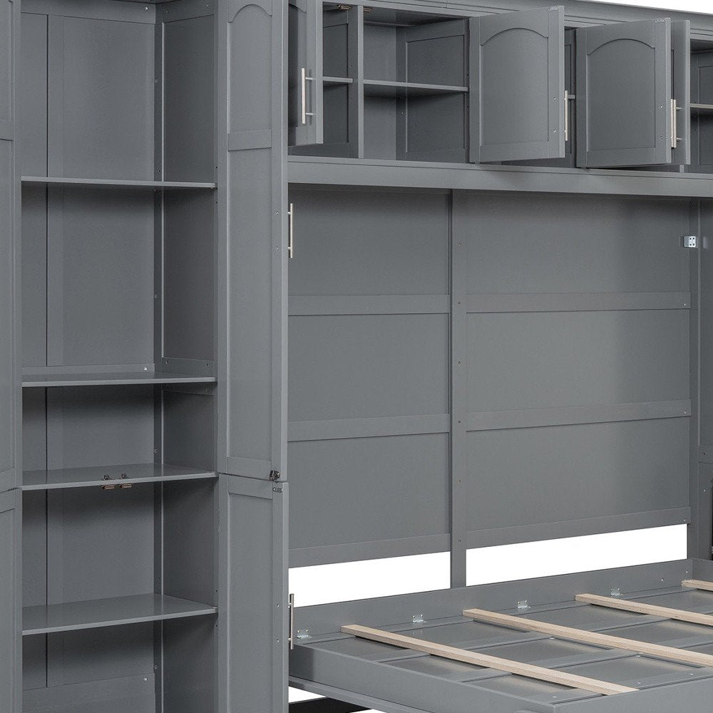 Gray Wood Queen Murphy Bed