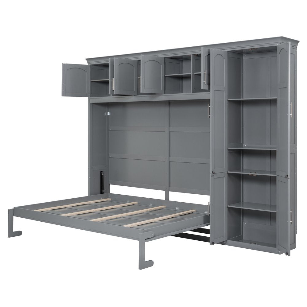 Gray Wood Queen Murphy Bed