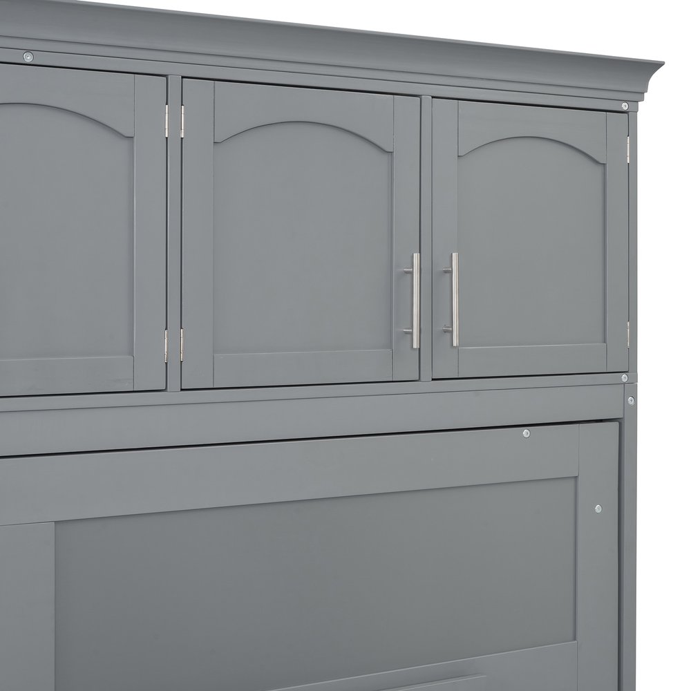 Gray Wood Queen Murphy Bed