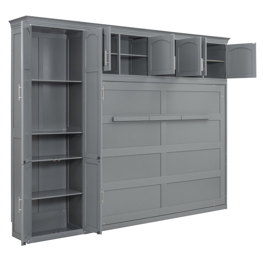 Gray Wood Queen Murphy Bed