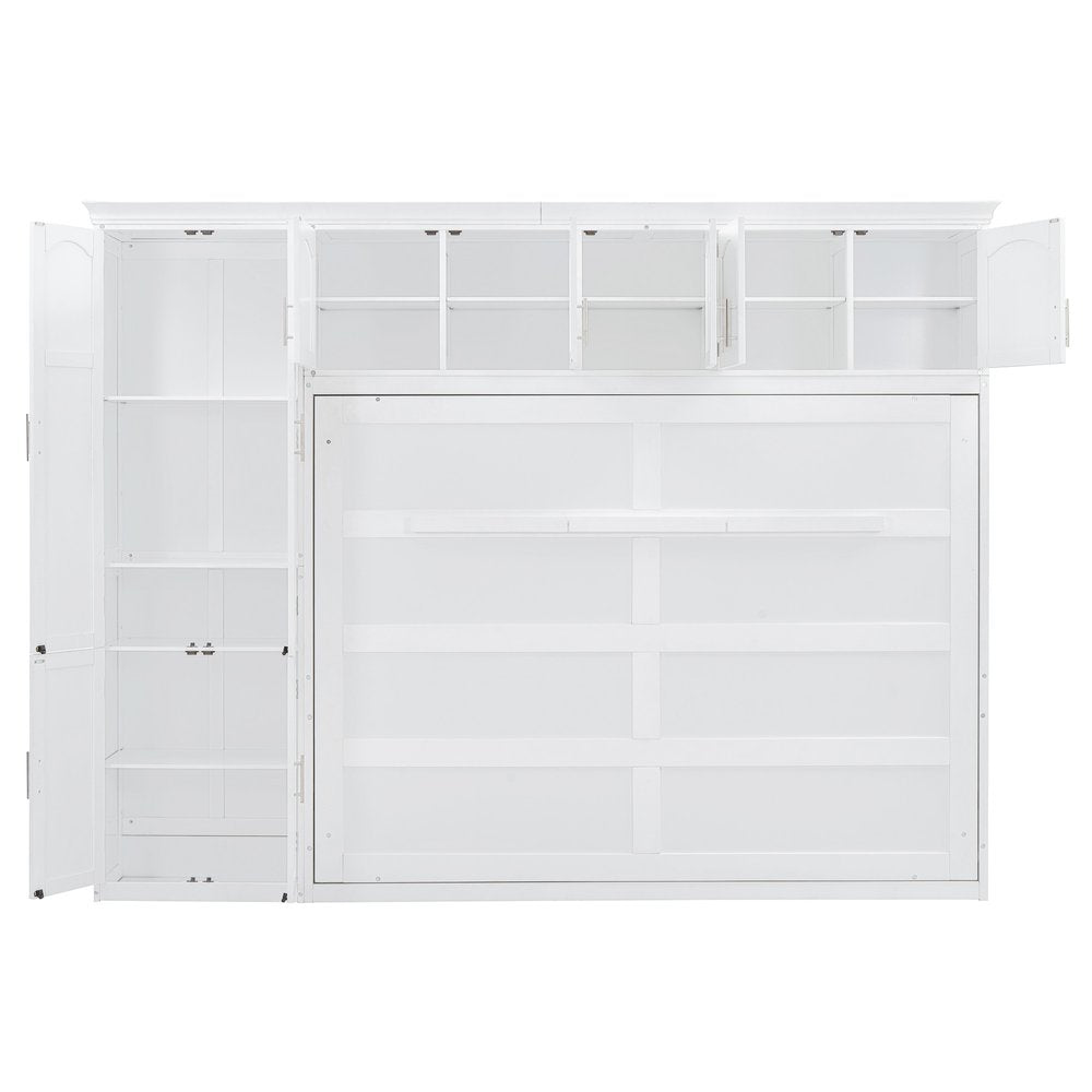 White Wood Queen Murphy Bed