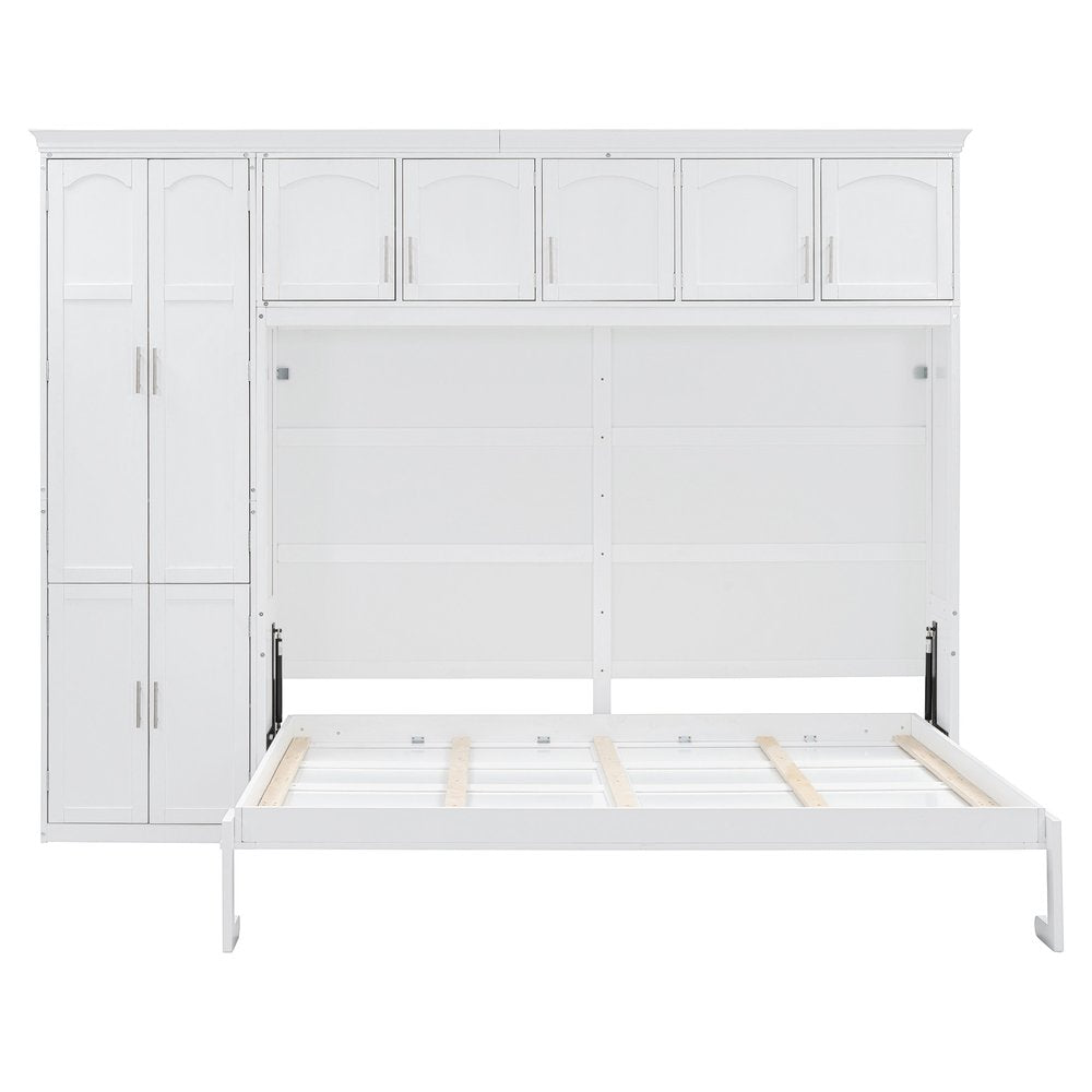 White Wood Queen Murphy Bed