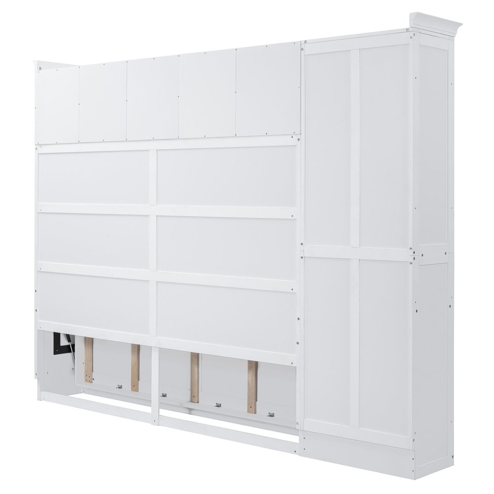 White Wood Queen Murphy Bed