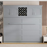 Gray Wood Queen Murphy Bed