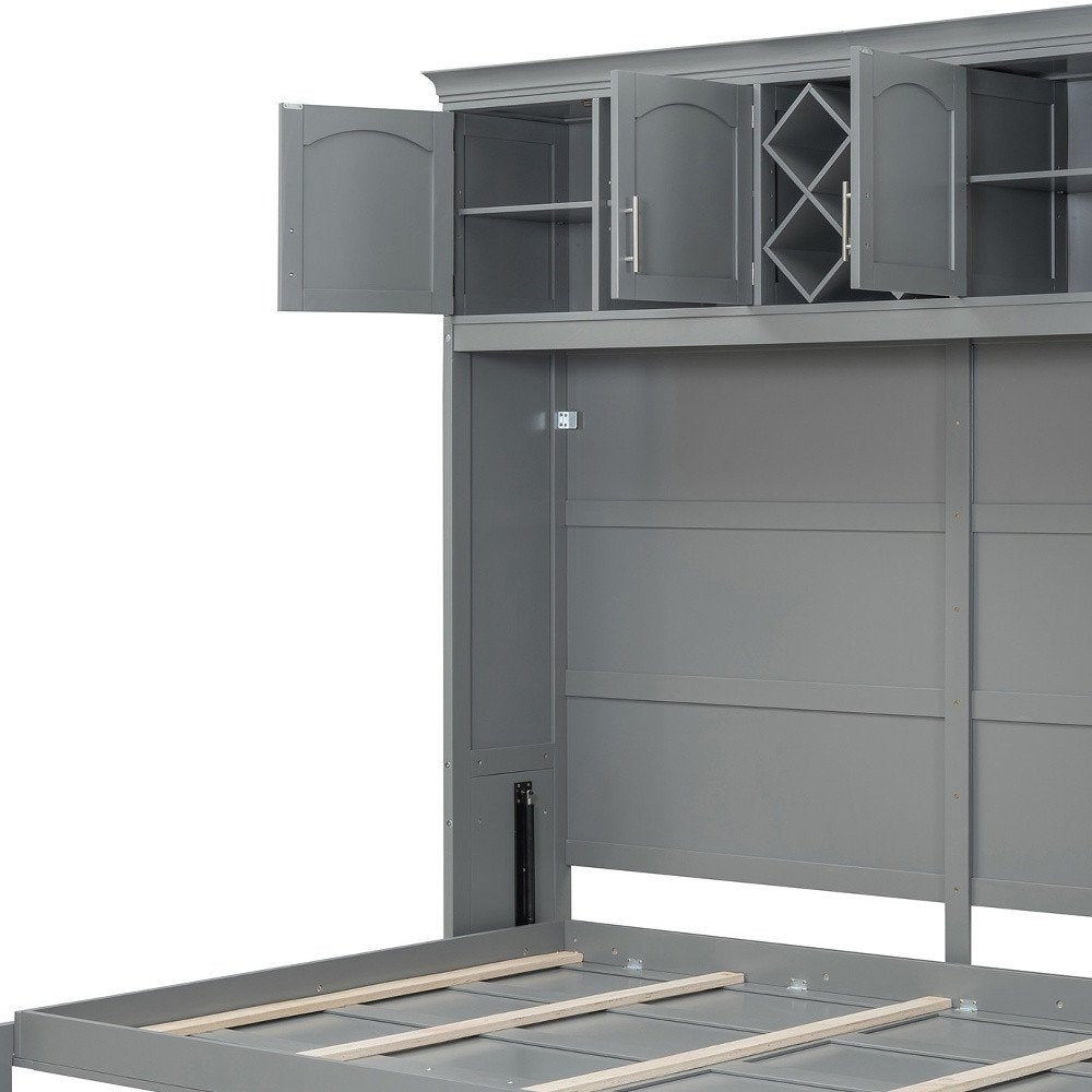 Gray Wood Queen Murphy Bed