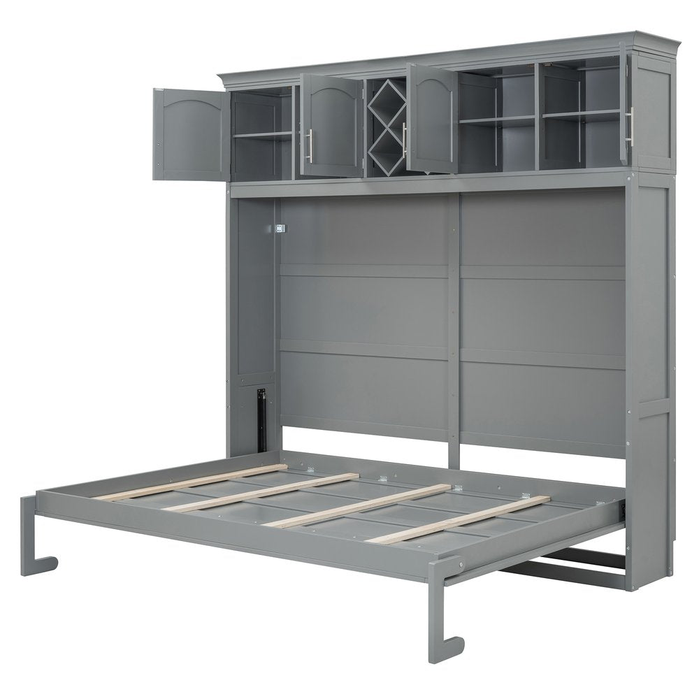 Gray Wood Queen Murphy Bed