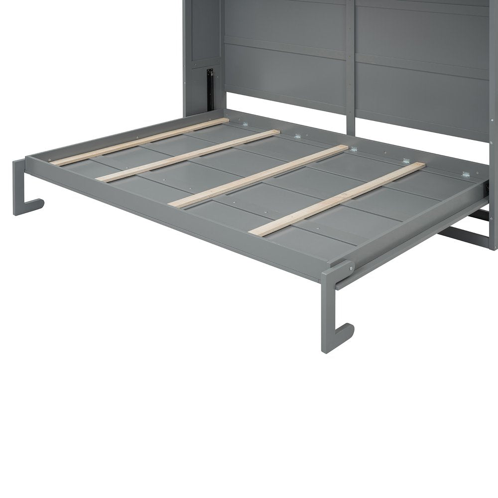 Gray Wood Queen Murphy Bed