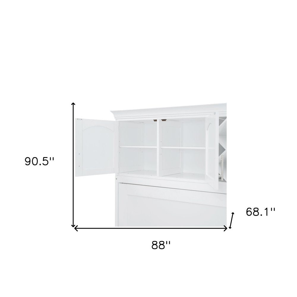 White Wood Queen Murphy Bed