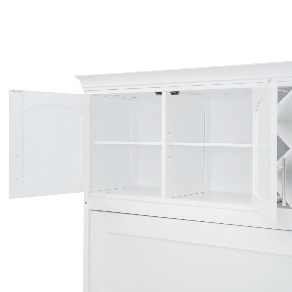 White Wood Queen Murphy Bed