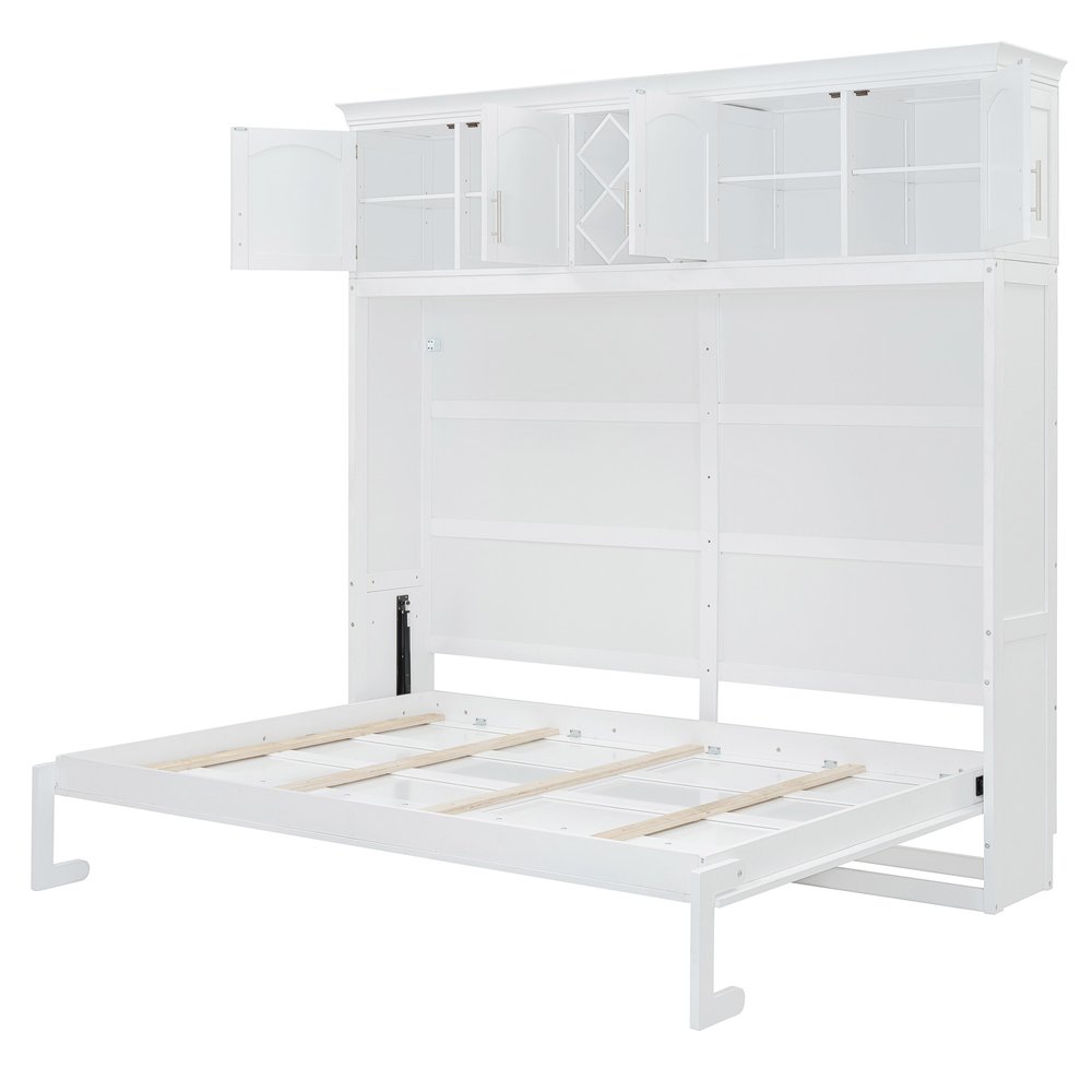 White Wood Queen Murphy Bed