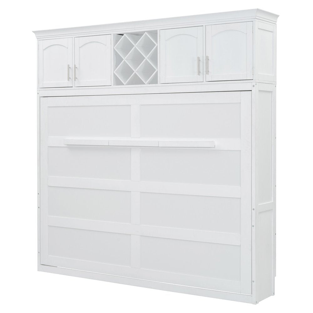 White Wood Queen Murphy Bed