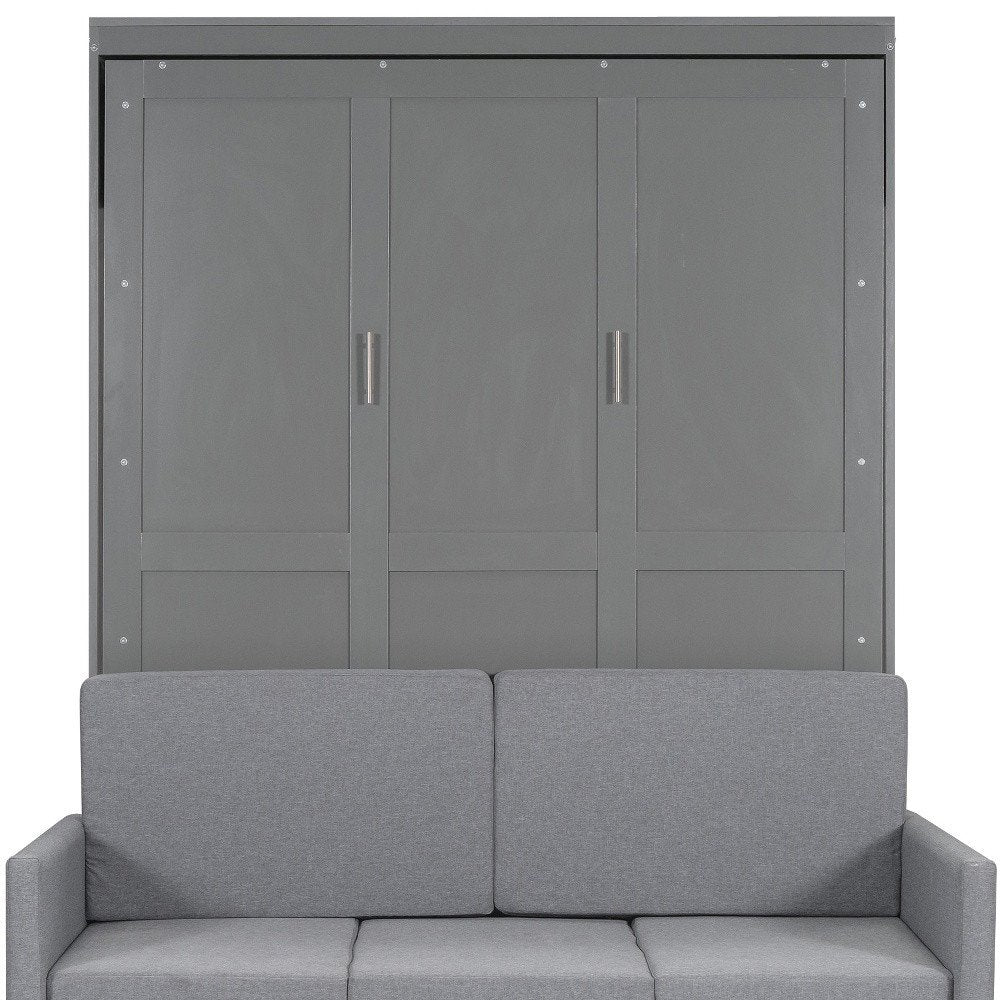 Gray Wood Queen Murphy Bed