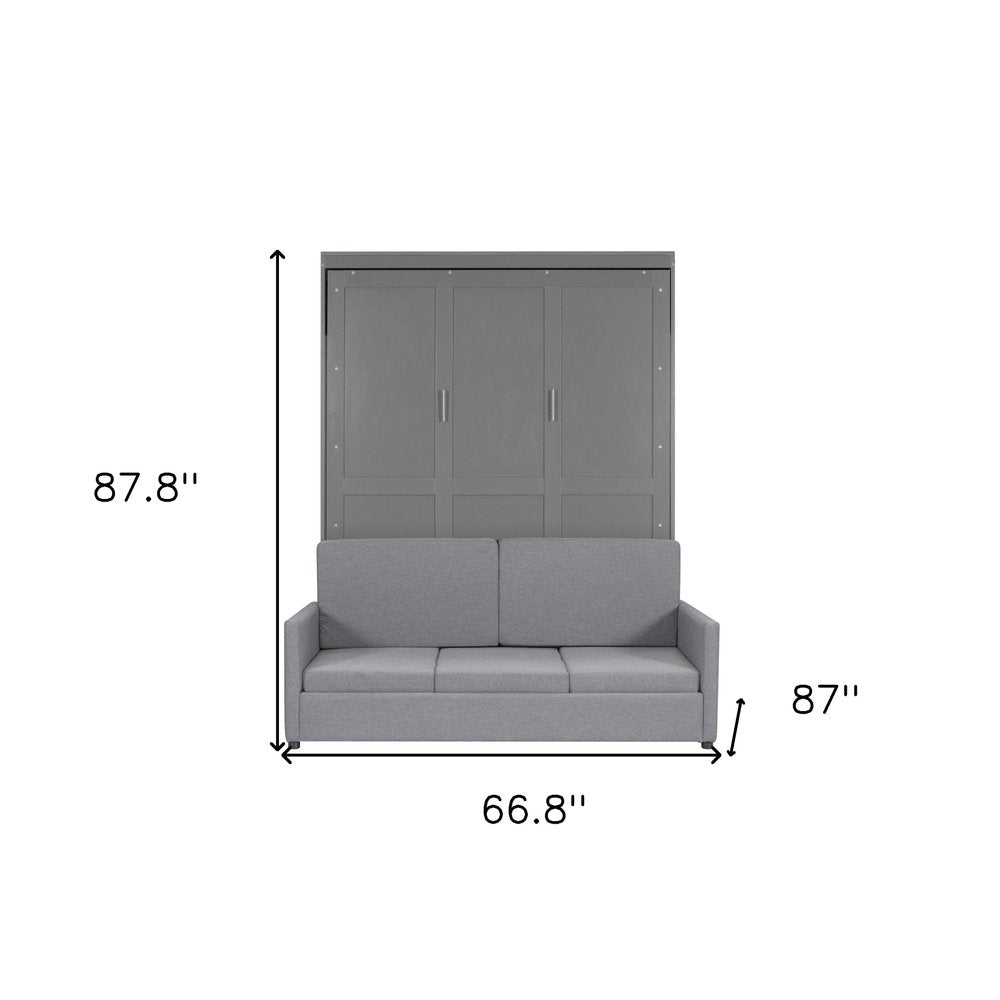 Gray Wood Queen Murphy Bed