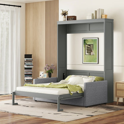 Gray Wood Queen Murphy Bed