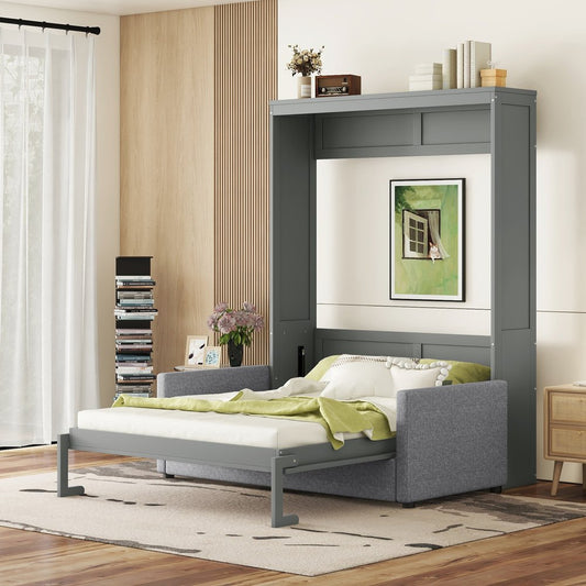 Gray Wood Queen Murphy Bed
