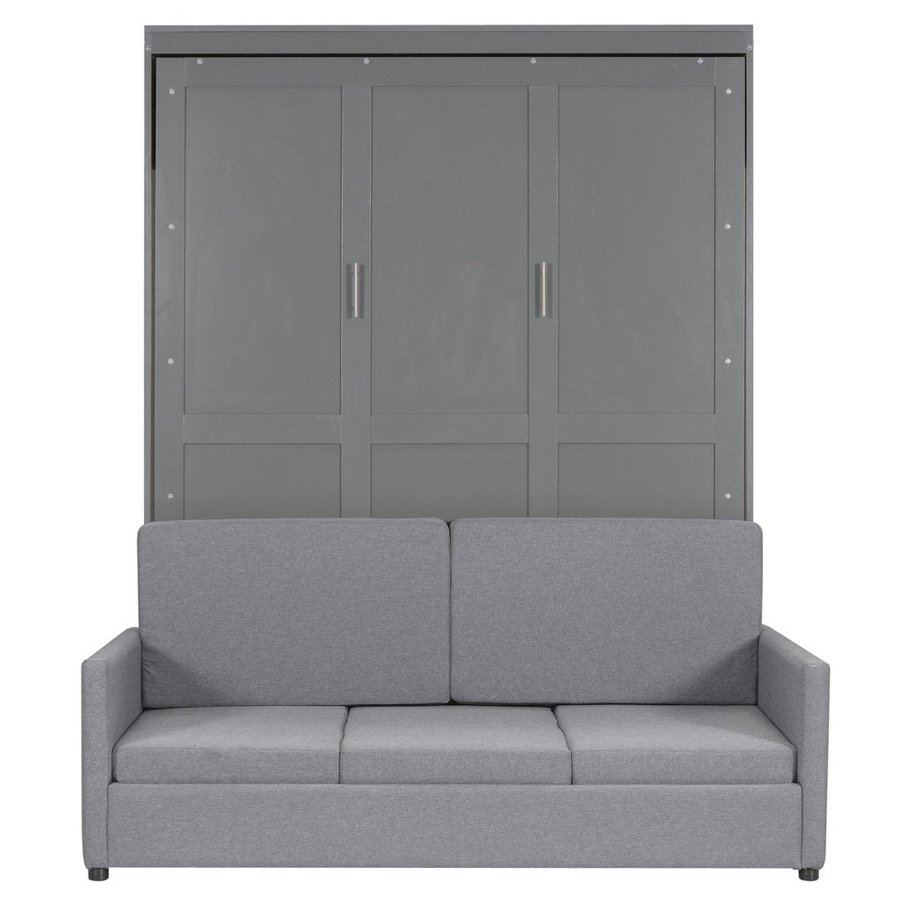 Gray Wood Queen Murphy Bed