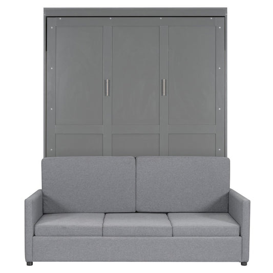 Gray Wood Queen Murphy Bed