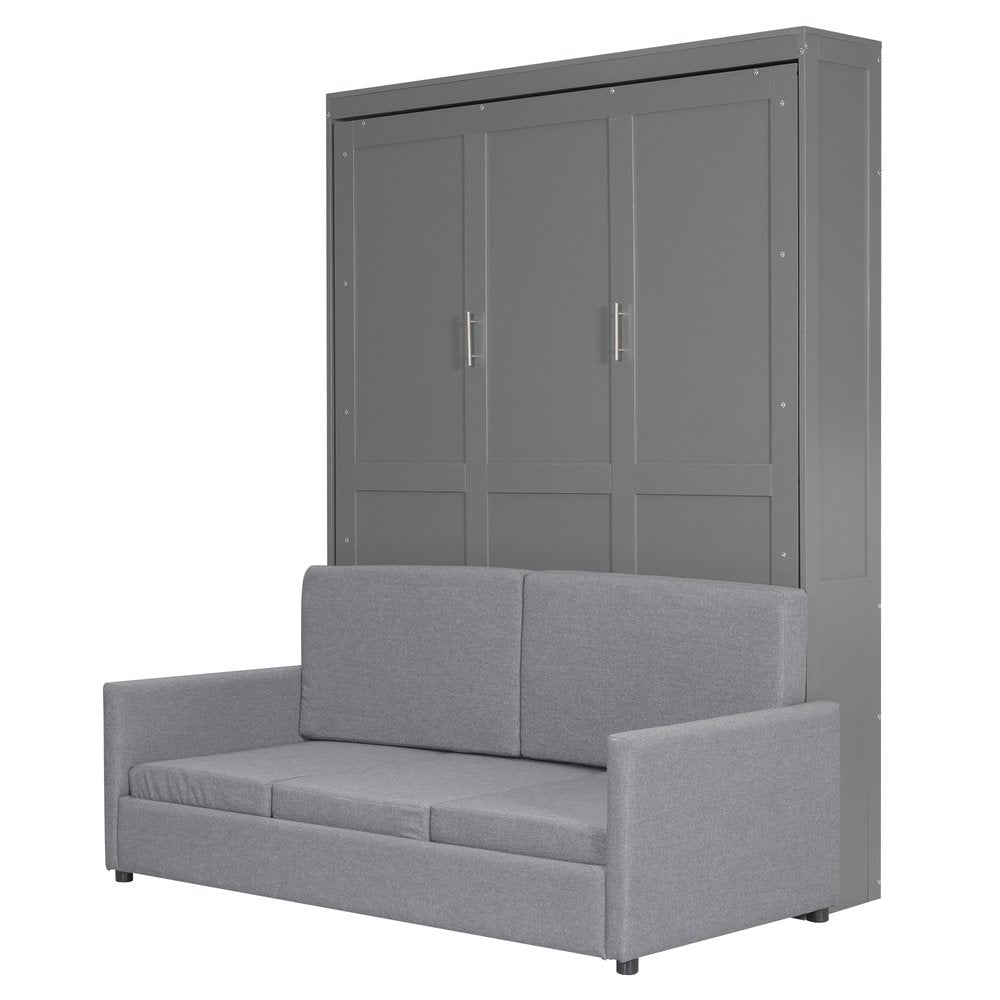 Gray Wood Queen Murphy Bed