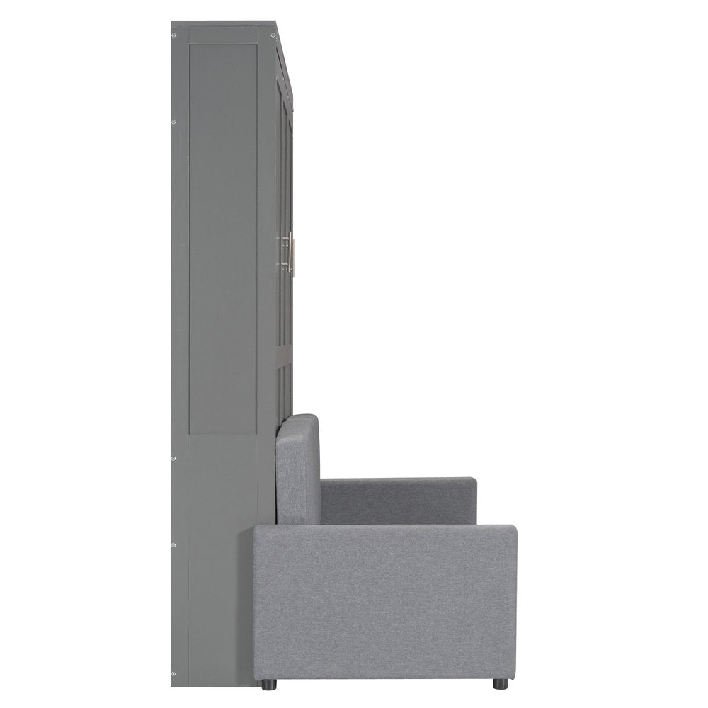 Gray Wood Queen Murphy Bed