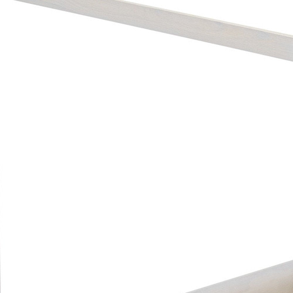 White Wood Full Canopy Bed With Drawers