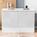 White Wood Full Murphy Bed