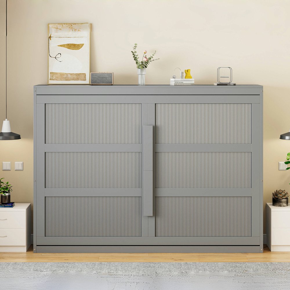 Gray Wood Queen Murphy Bed