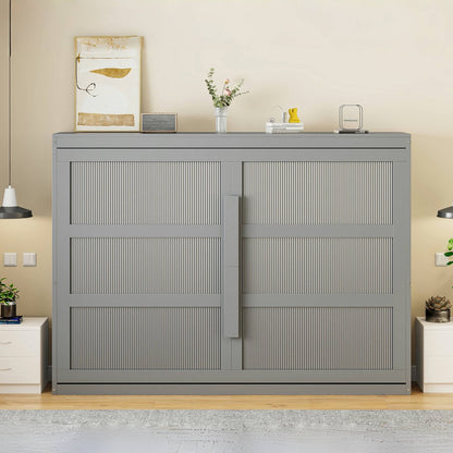 Gray Wood Queen Murphy Bed