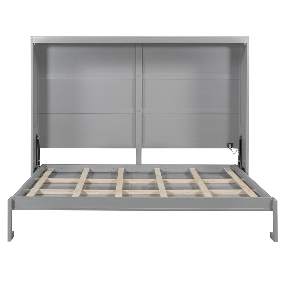 Gray Wood Queen Murphy Bed