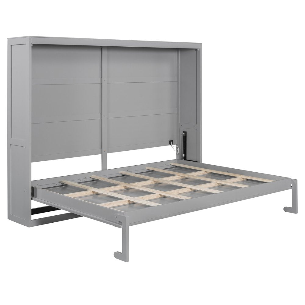 Gray Wood Queen Murphy Bed