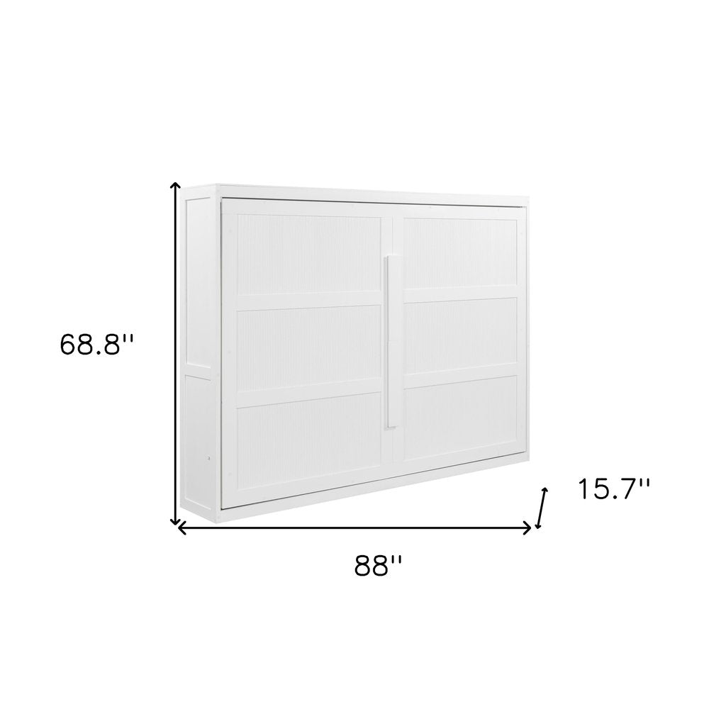 White Wood Queen Murphy Bed